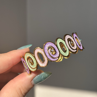 Soft Renkli Oval Desen Çelik Bilezik