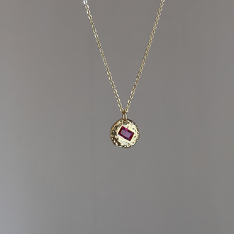 Bordo zirkon taşlı kolye