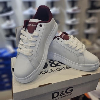 D&G Beyaz Bordo Spor Ayakkabı 20283