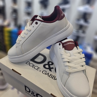 D&G Beyaz Bordo Spor Ayakkabı 20283