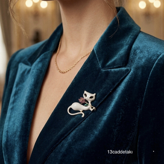 KEDİ FİGÜRLÜ MODEL BROŞ