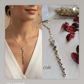 ÇELİK RENKLİ KALPLİ MODEL U KOLYE