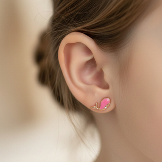 XUPİNG KÜÇÜK PEMBE YUNUS MODEL KÜPE