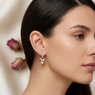 XUPİNG 18K TAŞLI X KALP MODEL KÜPE