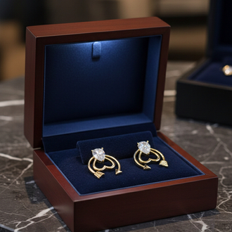 ÇELİK XUPİNG 14K TAŞLI AY MODEL KÜPE