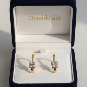 XUPİNG 14K TEK TAŞLI MODEL KÜPE