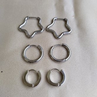 ÇELİK ÇOKLU MODEL SİLVER KÜPE SETİ