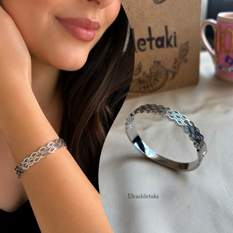 ÇELİK GEOMETRİK ŞEKİL KELEPÇE BİLEKLİK