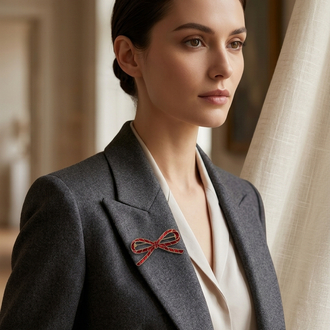 KIRMIZI KURDELE MODEL BROŞ