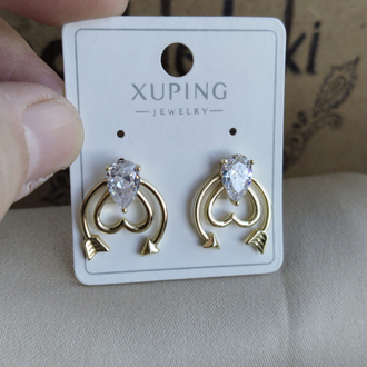 ÇELİK XUPİNG 14K TAŞLI AY MODEL KÜPE