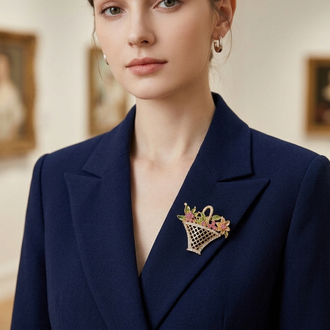ÇİÇEK BUKETİ MODEL BROŞ