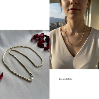 VİP SERİ 14K BURGU MODEL KOLYE 45 cm