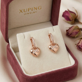 XUPİNG 18K TAŞLI X KALP MODEL KÜPE