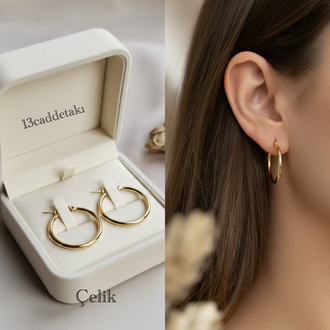 ÇELİK KLASİK HALKA MODEL KÜPE