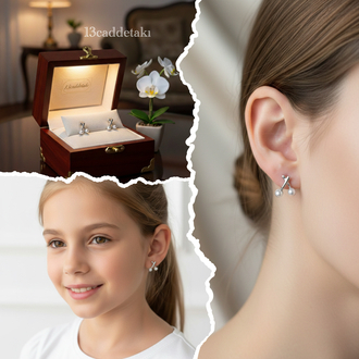 ÇELİK İNCİLİ KİRAZ MODEL MİNİK KÜPE