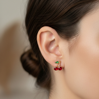 XUPİNG 14K KİRAZ MODEL KÜPE