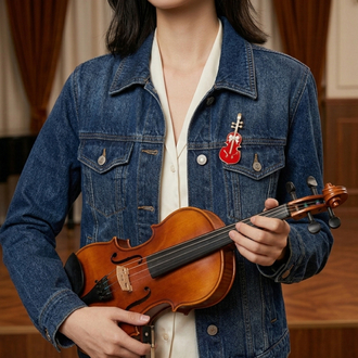 KIRMIZI KEMAN MODEL BROŞ