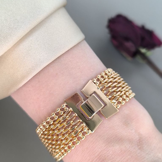 XUPİNG 18K KALIN HASIR MODEL BİLEKLİK