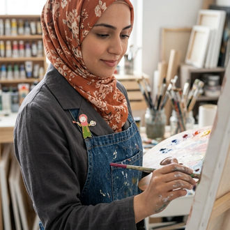 PALETLİ RESSAM BAYAN BROŞ