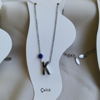ÇELİK NAZARLI K HARFLİ MODEL HALHAL