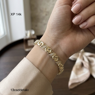 XUPİNG 14K TAŞLI SARMAL BİLEKLİK