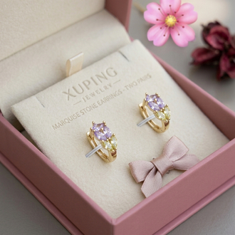 XUPİNG 14K RENKLİ TAŞLI KÜPE