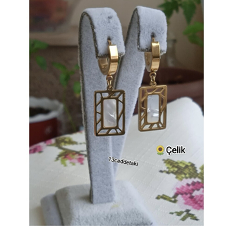 ÇELİK SEDEFLİ DİKDÖRTGEN KÜPE
