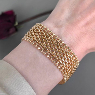 XUPİNG 18K KALIN HASIR MODEL BİLEKLİK
