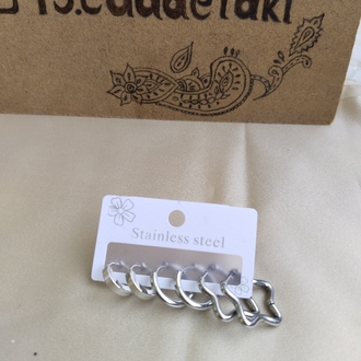 ÇELİK ÇOKLU MODEL SİLVER KÜPE SETİ