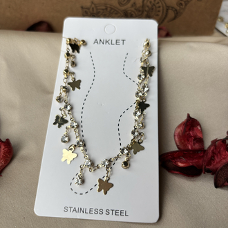 ÇELİK TAŞLI VE KELEBEKLİ MODEL HALHAL