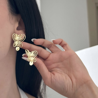 14K FİSUN KELEBEK KÜPE