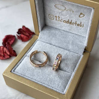XUPİNG 18K RENKLİ TAŞLI HALKA KÜPE