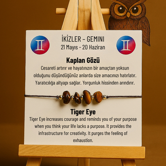 İkizler Burcu Doğal Kırıktaş Bilekliği