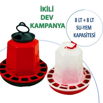 8 LT'lik İkili Kampanya: Otomatik Yemlik ve Suluk Paketi