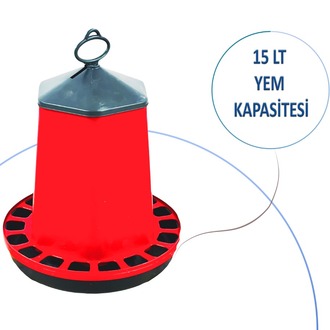 Geniş Kapasiteli 15 LT Tavuk Yemliği - Pratik Üstten Dolum