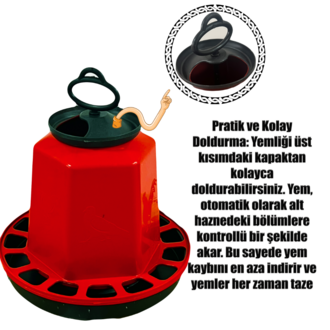 Pratik Üstten Dolum: 8 LT Tavuk Yemliği - Yem İsrafına Son!