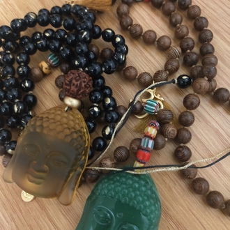 1067-buddha ahşap kolye