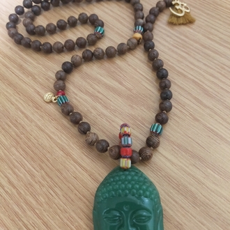 1067-buddha ahşap kolye