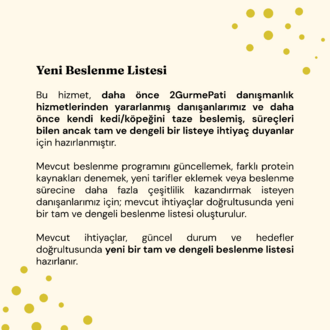 Yeni Beslenme Listesi