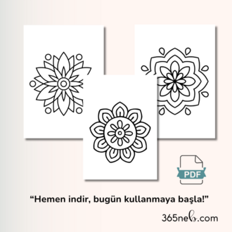 İlk Mandala Boyama Kitabı ve Odaklanma Seti 6–10 Yaş | 20 Sayfa PDF