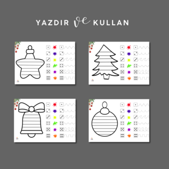 Yeni Yıl Çizgi Çalışmaları | 4–8 Yaş İçin Eğlenceli ve Ekransız Etkinlik PDF’i