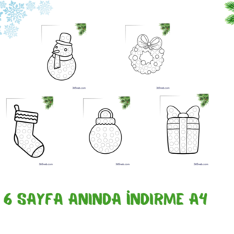 Yeni Yılda Eğlence Do-A-Dot Stickerlı Aktivite | Çocuklar İçin Noel Etkinliği | Okul Öncesi