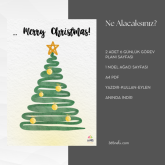 Yeni Yıla Geri Sayım Noel Ağacı Etkinliği (PDF) | 6 Günlük Görev Kartları