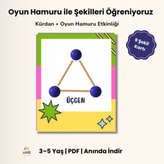 Kürdan & Oyun Hamuru Etkinliği | Yazdırılabilir Kartlar (3–5 Yaş)