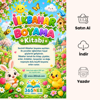 İlkbahar Boyama Kitabı | 3-8 Yaş | 30 Sayfa PDF