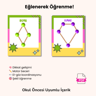 Kürdan & Oyun Hamuru Etkinliği | Yazdırılabilir Kartlar (3–5 Yaş)