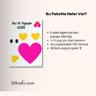 3-6 Yaş İçin Kes & Yapıştır Aktivite Seti | 9 PDF + BONUS