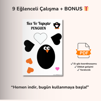 3-6 Yaş İçin Kes & Yapıştır Aktivite Seti | 9 PDF + BONUS