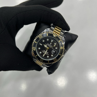 Premium Submariner Çelik Gold Erkek Kol Saati - Siyah Kadran