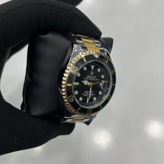 Premium Submariner Çelik Gold Erkek Kol Saati - Siyah Kadran